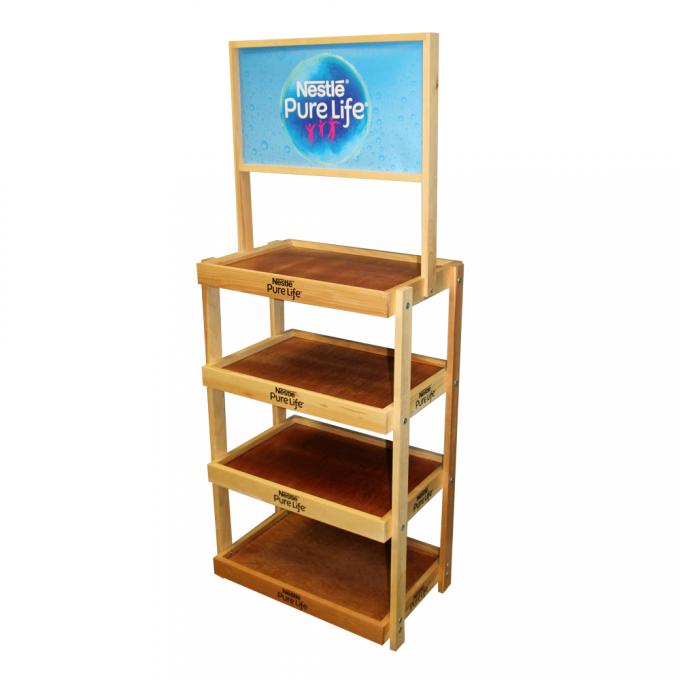Supermarket Wooden Display Rack For Facial Cleanser Skin Care Product (Wyrób do pielęgnacji skóry) 2