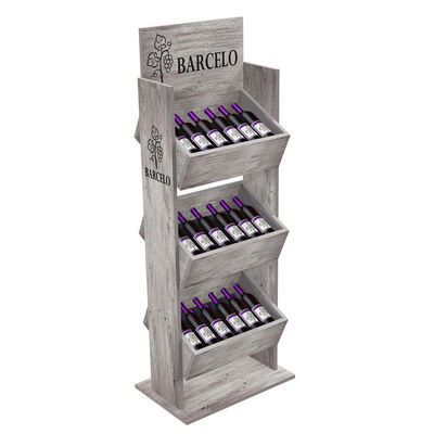 Dostosowany stojak na wino z drewna sosnowego Stojak na wino do sklepu monopolowego