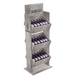 Dostosowany stojak na wino z drewna sosnowego Stojak na wino do sklepu monopolowego