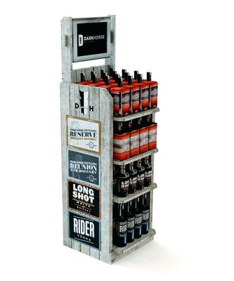 Stojak na antyczne produkty alkoholowe Stojak na zabytkowe wódki do ekskluzywnego sklepu