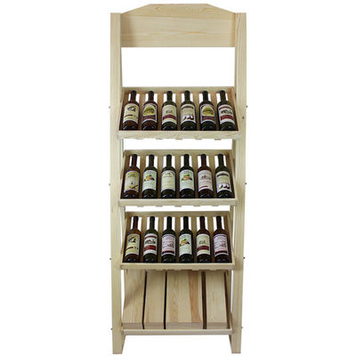 Stojak do przechowywania wina z drewna sosnowego Półka ekspozycyjna Stojak na wino Natural Wood Pojemność 24 butelek